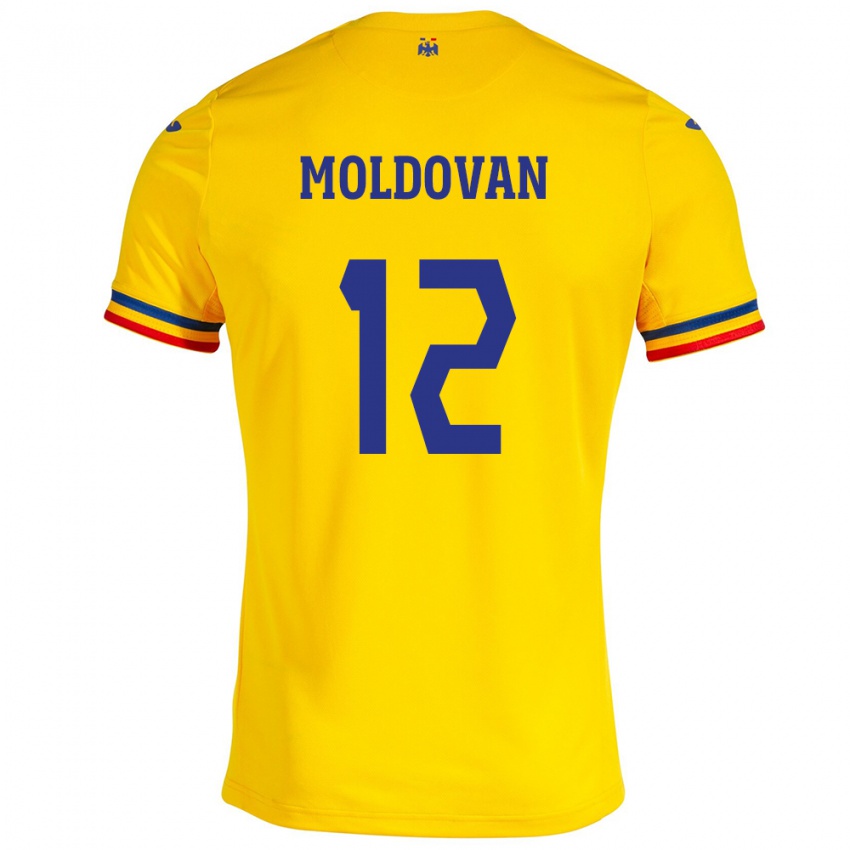 Hombre Camiseta Rumania Horaţiu Moldovan #12 Amarillo 1ª Equipación 24-26 La Camisa México