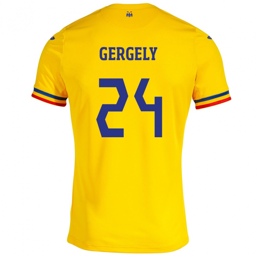 Hombre Camiseta Rumania Botond Gergely #24 Amarillo 1ª Equipación 24-26 La Camisa México