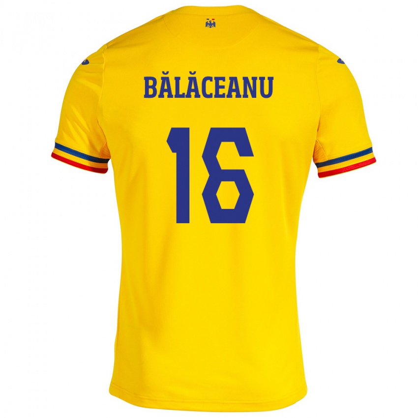 Hombre Camiseta Rumania Ioana Bălăceanu #16 Amarillo 1ª Equipación 24-26 La Camisa México