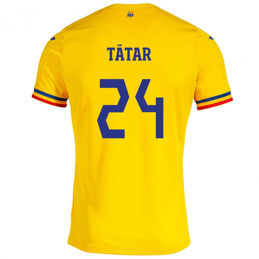 Hombre Camiseta Rumania Mădălina Tătar #24 Amarillo 1ª Equipación 24-26 La Camisa México