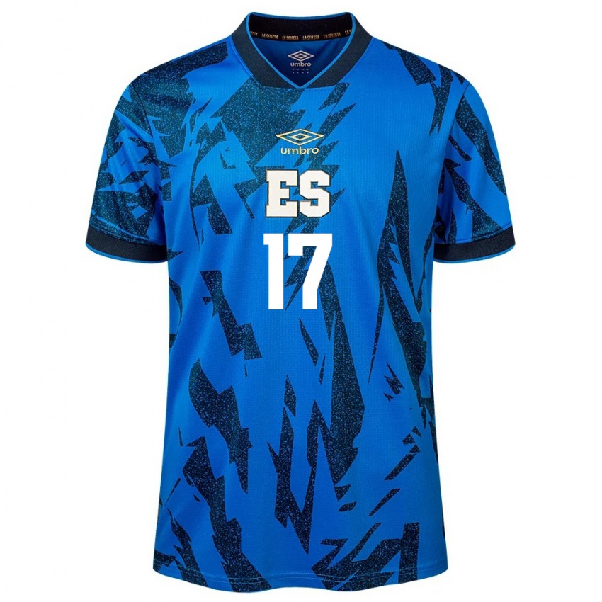 Hombre Camiseta El Salvador Anderson Portillo #17 Azul 1ª Equipación 24-26 La Camisa México