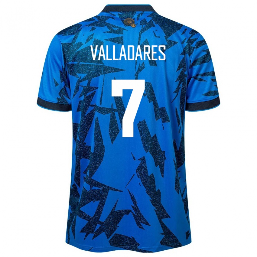 Hombre Camiseta El Salvador Jefferson Valladares #7 Azul 1ª Equipación 24-26 La Camisa México