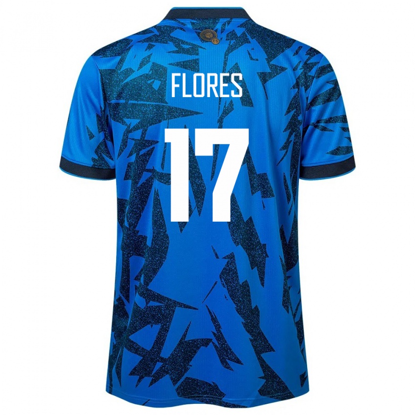 Hombre Camiseta El Salvador Diego Flores #17 Azul 1ª Equipación 24-26 La Camisa México
