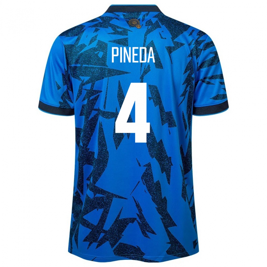 Hombre Camiseta El Salvador Wálter Pineda #4 Azul 1ª Equipación 24-26 La Camisa México