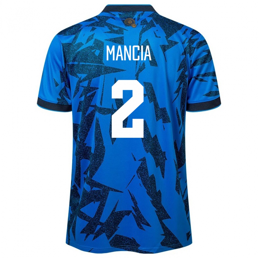 Hombre Camiseta El Salvador Steven Mancia #2 Azul 1ª Equipación 24-26 La Camisa México