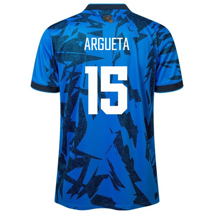 Hombre Camiseta El Salvador Germán Argueta #15 Azul 1ª Equipación 24-26 La Camisa México