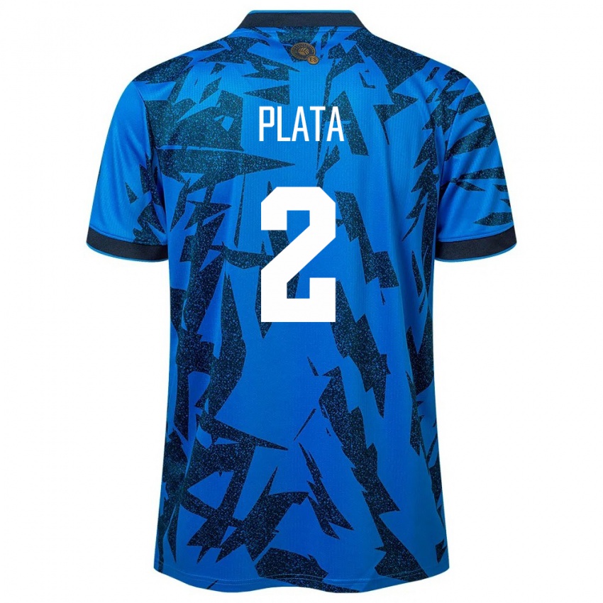 Hombre Camiseta El Salvador Juana Plata #2 Azul 1ª Equipación 24-26 La Camisa México