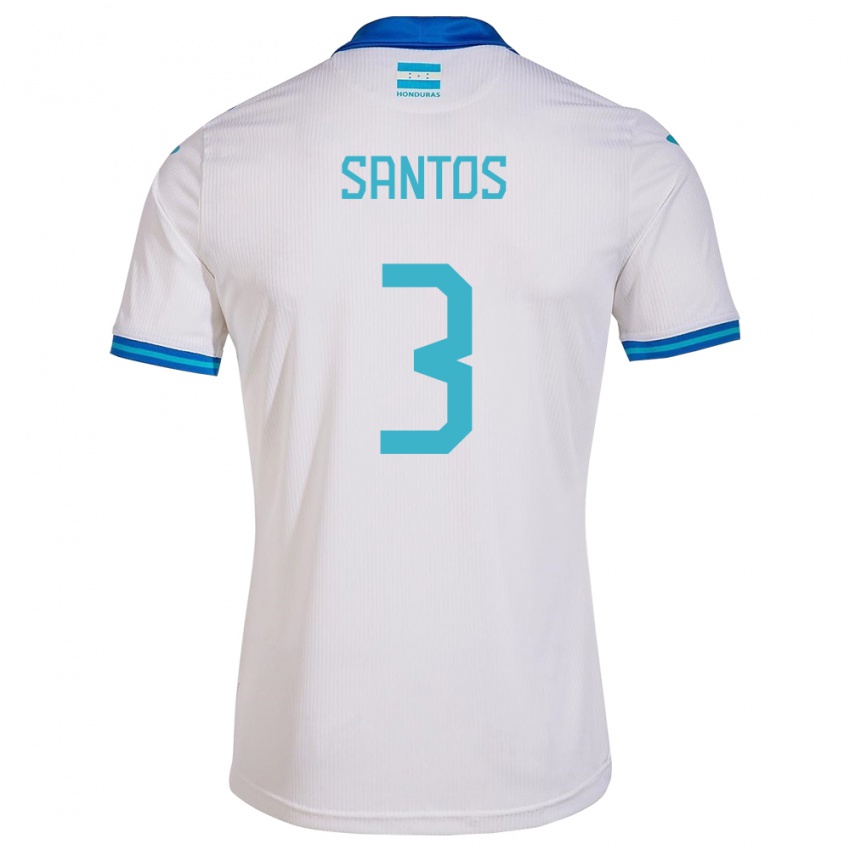 Hombre Camiseta Honduras Marcelo Santos #3 Blanco 1ª Equipación 24-26 La Camisa México