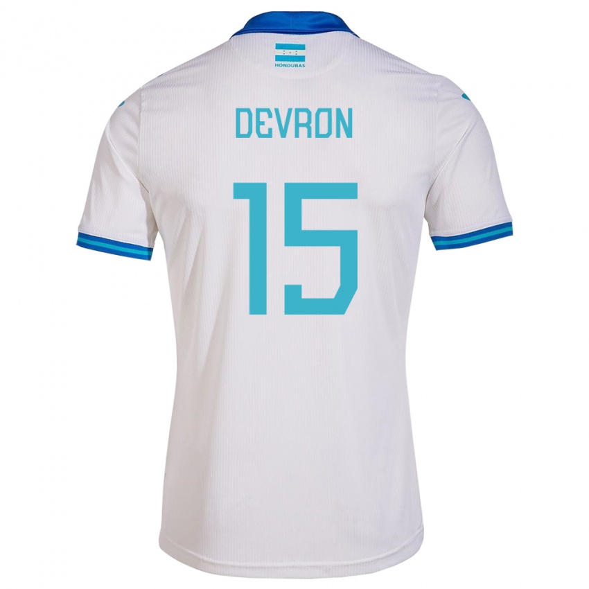 Hombre Camiseta Honduras Devron García #15 Blanco 1ª Equipación 24-26 La Camisa México