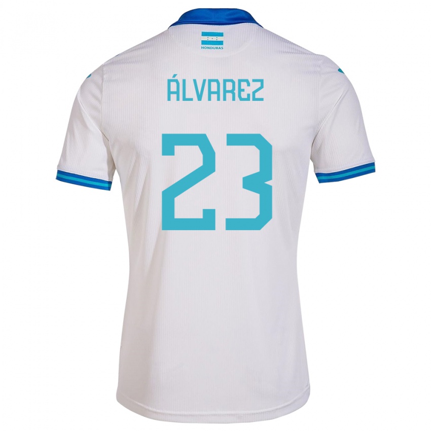 Hombre Camiseta Honduras Jorge Álvarez #23 Blanco 1ª Equipación 24-26 La Camisa México