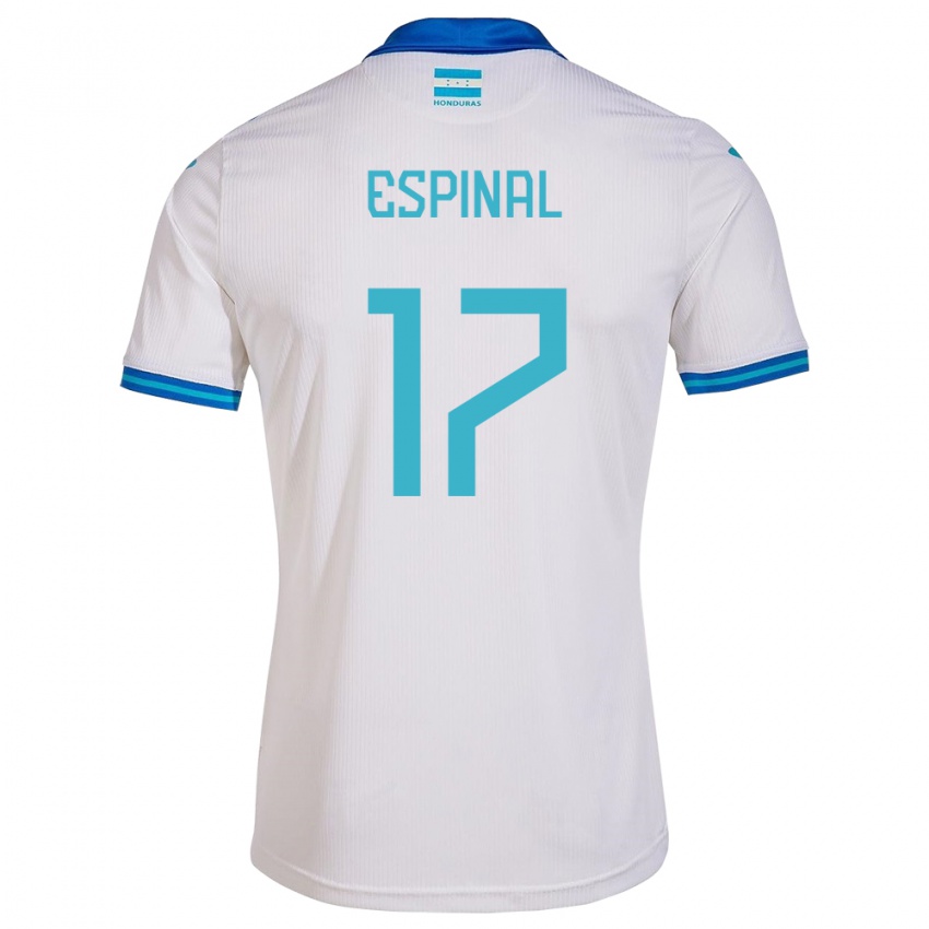 Hombre Camiseta Honduras Johana Espinal #17 Blanco 1ª Equipación 24-26 La Camisa México