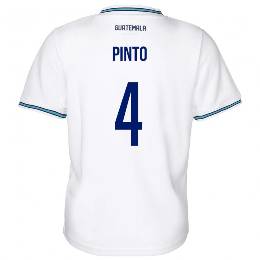 Hombre Camiseta Guatemala José Carlos Pinto #4 Blanco 1ª Equipación 24-26 La Camisa México