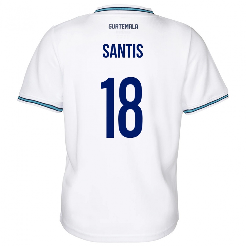 Hombre Camiseta Guatemala Óscar Santis #18 Blanco 1ª Equipación 24-26 La Camisa México