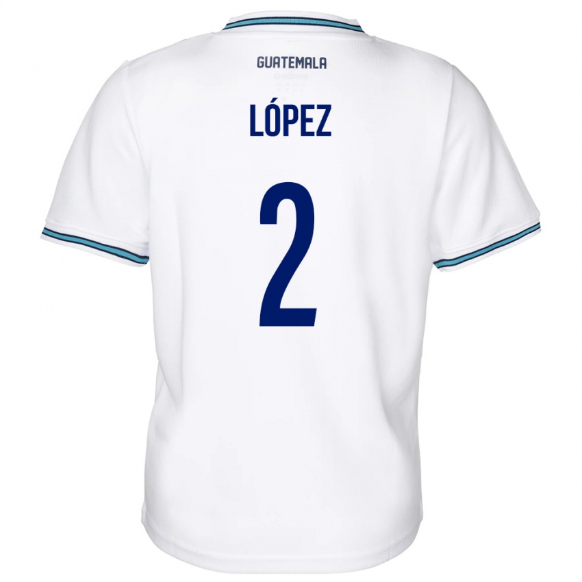 Hombre Camiseta Guatemala Francisco López #2 Blanco 1ª Equipación 24-26 La Camisa México