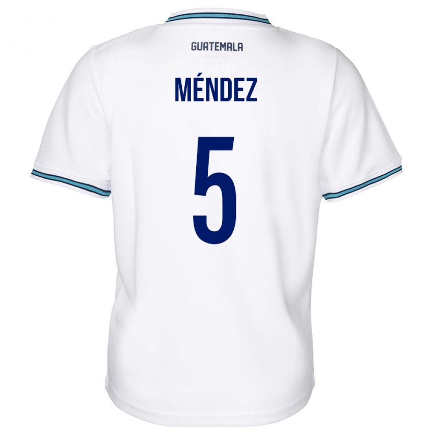 Hombre Camiseta Guatemala Diego Méndez #5 Blanco 1ª Equipación 24-26 La Camisa México