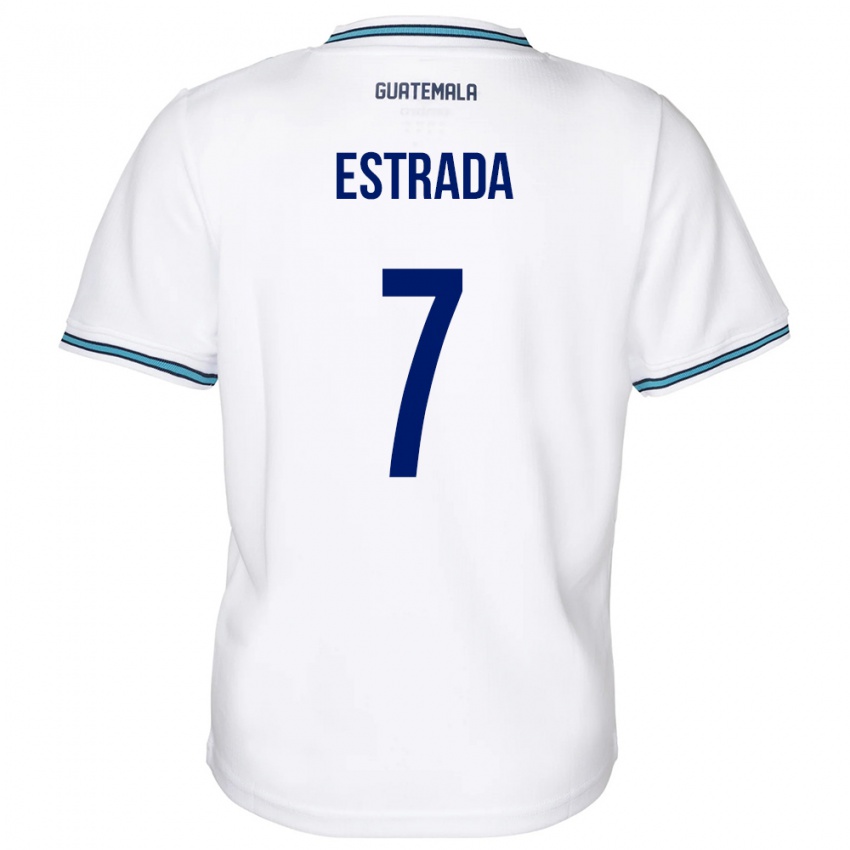 Hombre Camiseta Guatemala Javier Estrada #7 Blanco 1ª Equipación 24-26 La Camisa México