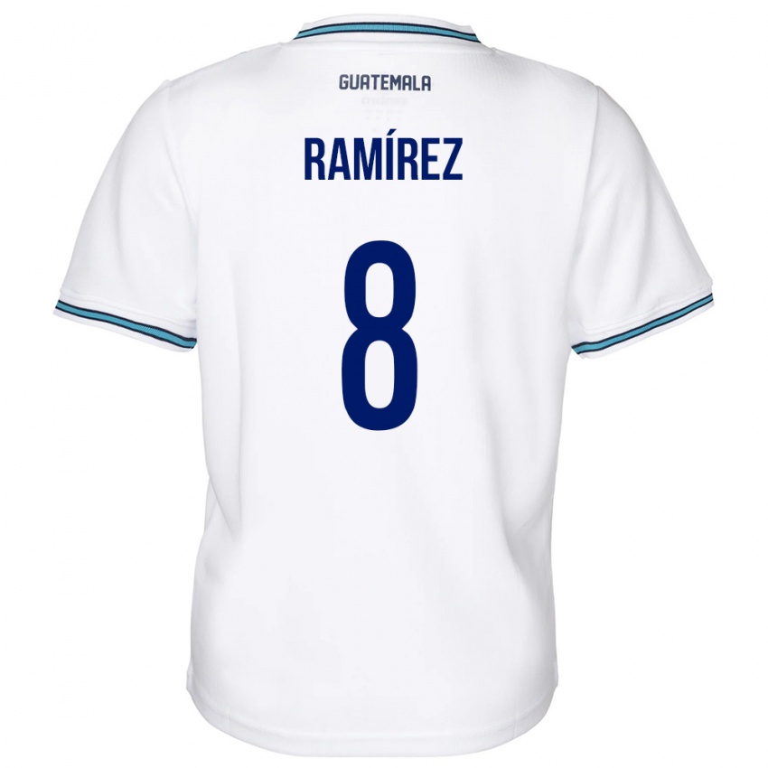 Hombre Camiseta Guatemala Dennis Ramírez #8 Blanco 1ª Equipación 24-26 La Camisa México