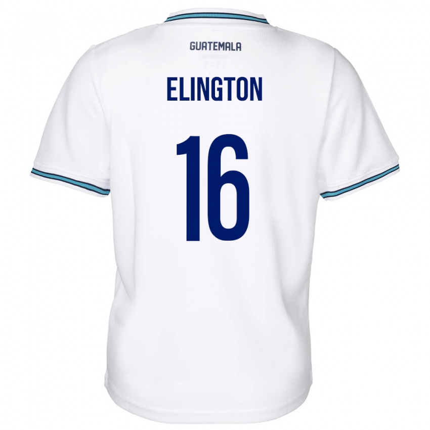 Hombre Camiseta Guatemala Elvi Elington #16 Blanco 1ª Equipación 24-26 La Camisa México