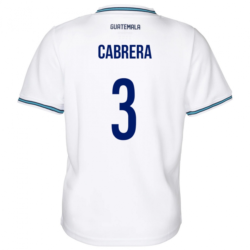 Hombre Camiseta Guatemala Gabriel Cabrera #3 Blanco 1ª Equipación 24-26 La Camisa México