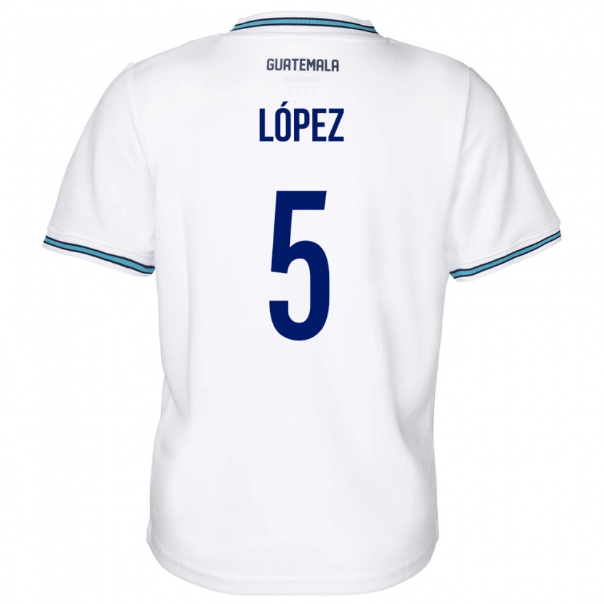 Hombre Camiseta Guatemala Jeffery López #5 Blanco 1ª Equipación 24-26 La Camisa México