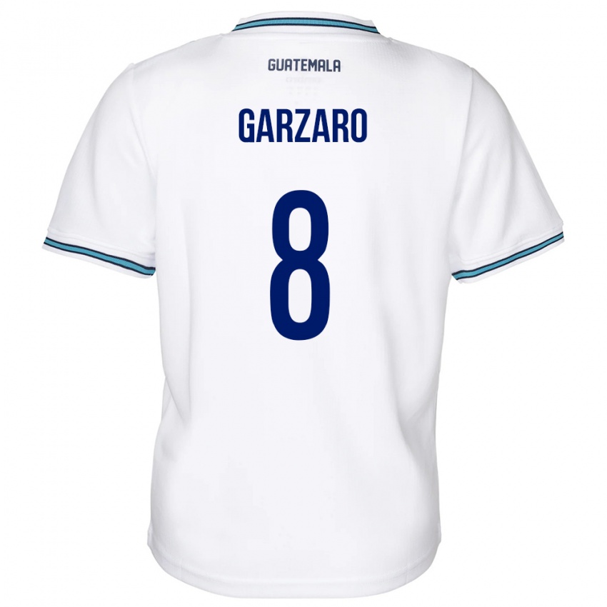 Hombre Camiseta Guatemala Santiago Garzaro #8 Blanco 1ª Equipación 24-26 La Camisa México