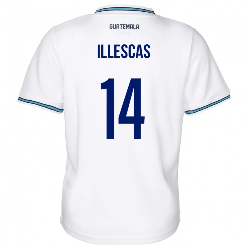 Hombre Camiseta Guatemala Kevin Illescas #14 Blanco 1ª Equipación 24-26 La Camisa México