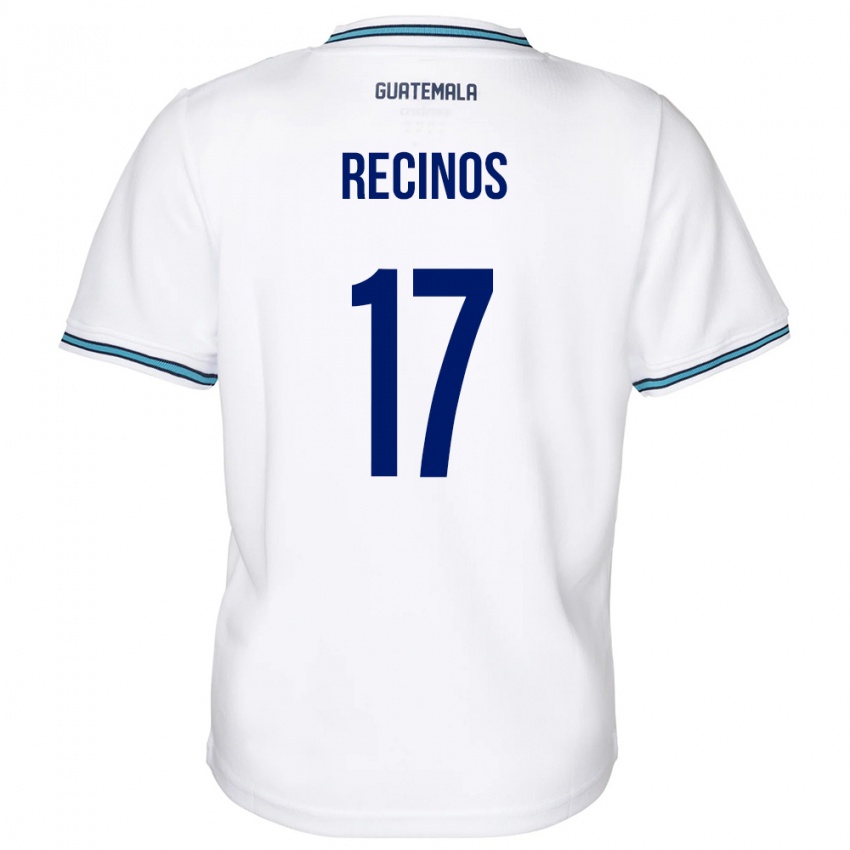 Hombre Camiseta Guatemala Antony Recinos #17 Blanco 1ª Equipación 24-26 La Camisa México