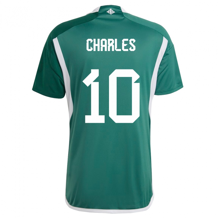Hombre Camiseta Irlanda Del Norte Dion Charles #10 Verde 1ª Equipación 24-26 La Camisa México