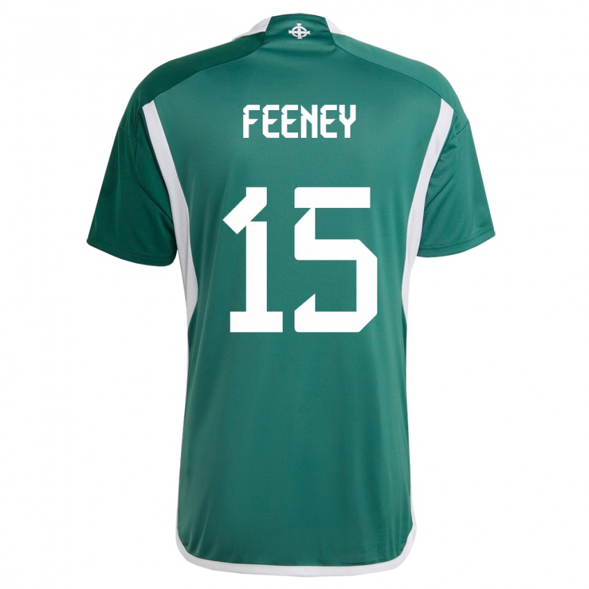 Hombre Camiseta Irlanda Del Norte George Feeney #15 Verde 1ª Equipación 24-26 La Camisa México