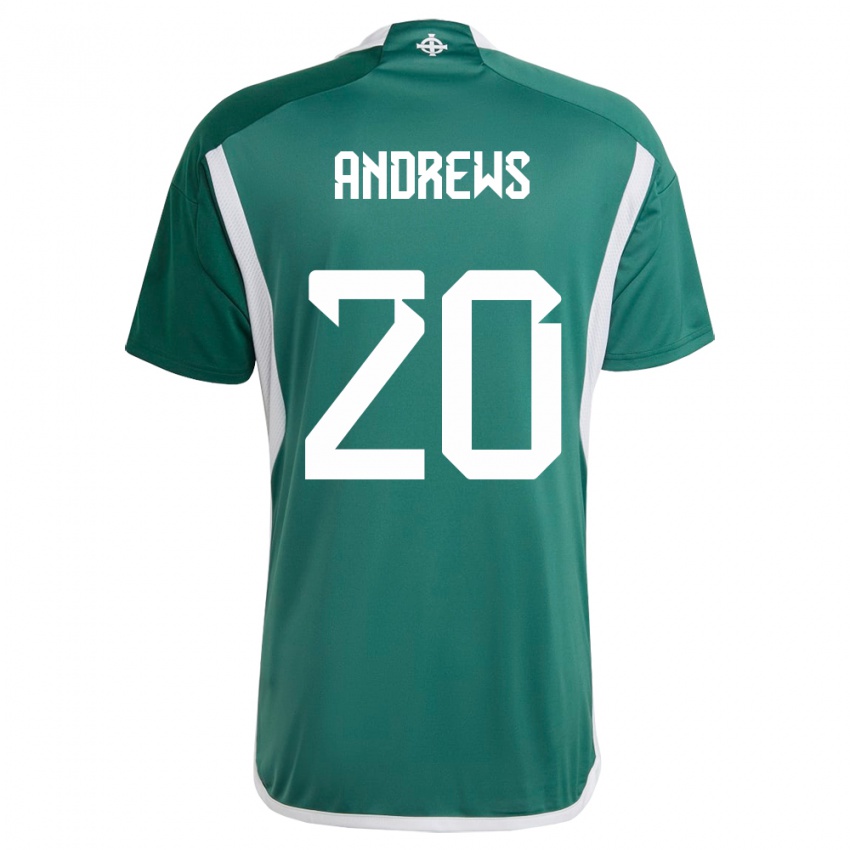 Hombre Camiseta Irlanda Del Norte Joely Andrews #20 Verde 1ª Equipación 24-26 La Camisa México