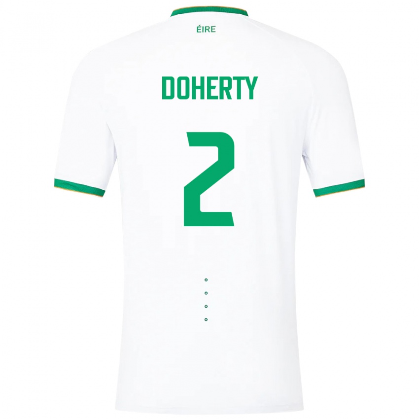 Hombre Camiseta Irlanda Matt Doherty #2 Blanco 2ª Equipación 24-26 La Camisa México