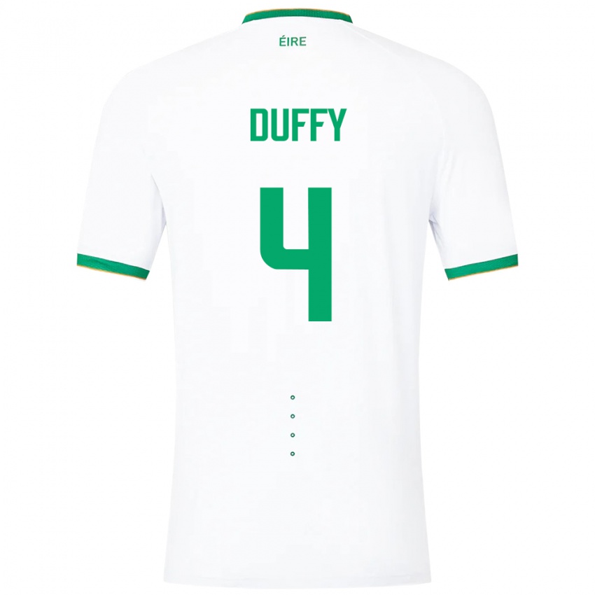 Hombre Camiseta Irlanda Shane Duffy #4 Blanco 2ª Equipación 24-26 La Camisa México