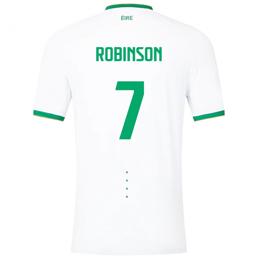 Hombre Camiseta Irlanda Callum Robinson #7 Blanco 2ª Equipación 24-26 La Camisa México