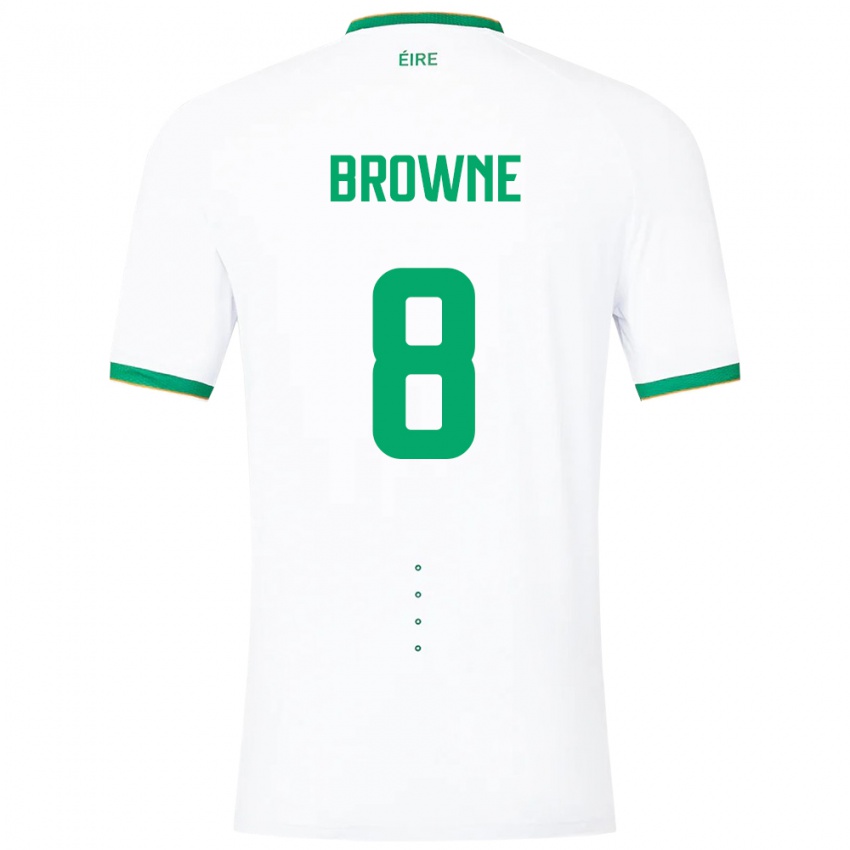 Hombre Camiseta Irlanda Alan Browne #8 Blanco 2ª Equipación 24-26 La Camisa México