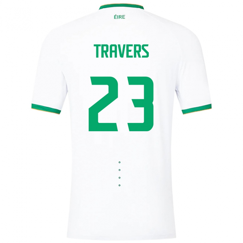 Hombre Camiseta Irlanda Mark Travers #23 Blanco 2ª Equipación 24-26 La Camisa México