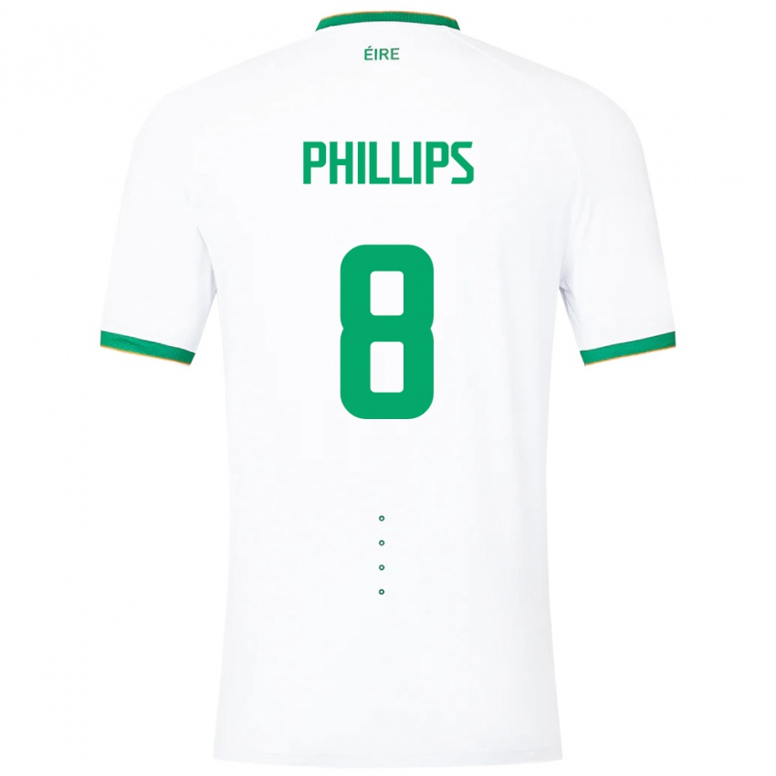 Hombre Camiseta Irlanda Killian Phillips #8 Blanco 2ª Equipación 24-26 La Camisa México