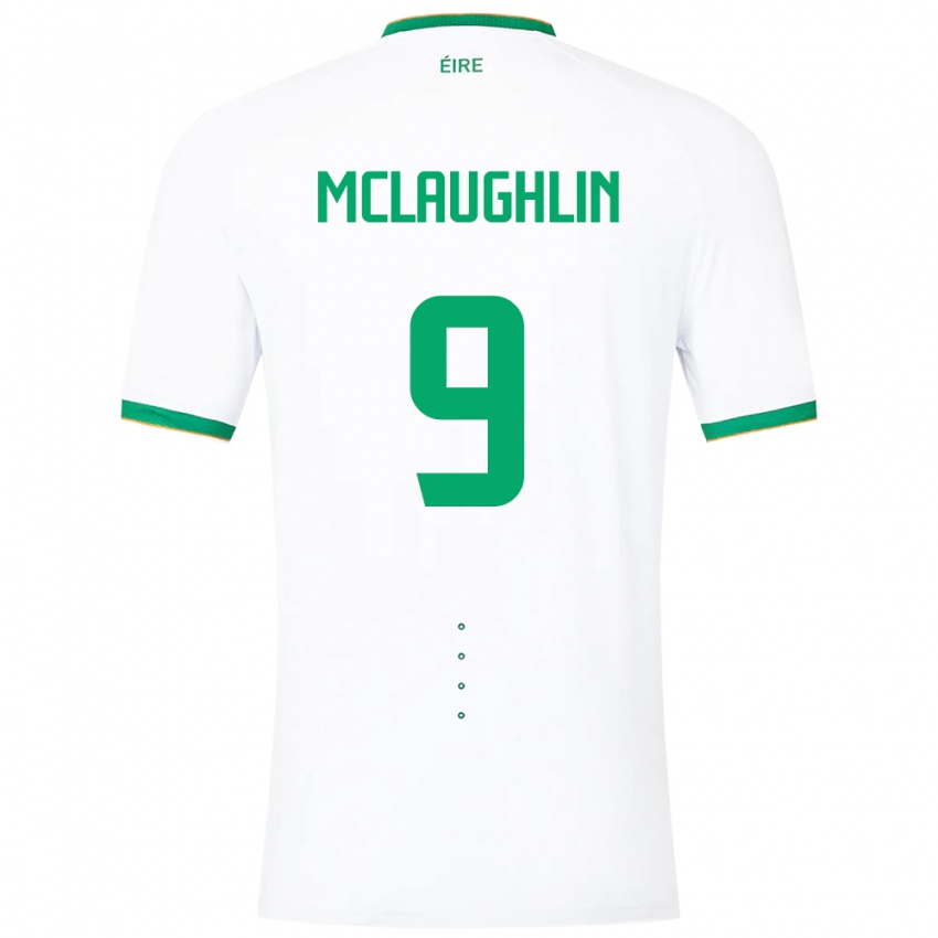 Hombre Camiseta Irlanda Erin Mclaughlin #9 Blanco 2ª Equipación 24-26 La Camisa México