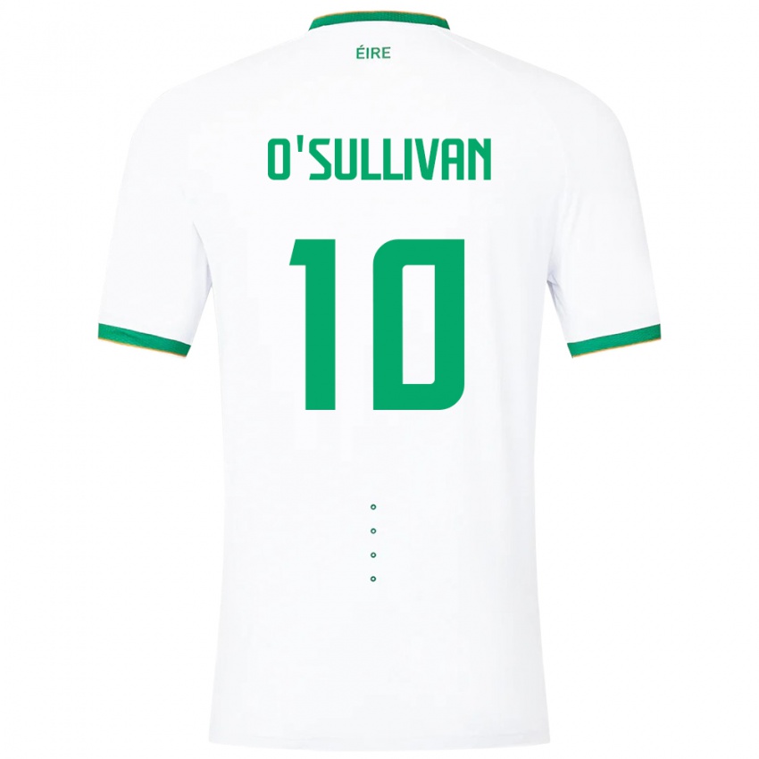 Hombre Camiseta Irlanda Denise O'sullivan #10 Blanco 2ª Equipación 24-26 La Camisa México