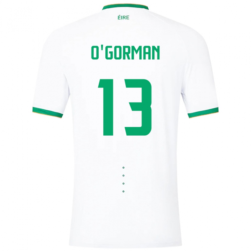 Hombre Camiseta Irlanda Áine O'gorman #13 Blanco 2ª Equipación 24-26 La Camisa México