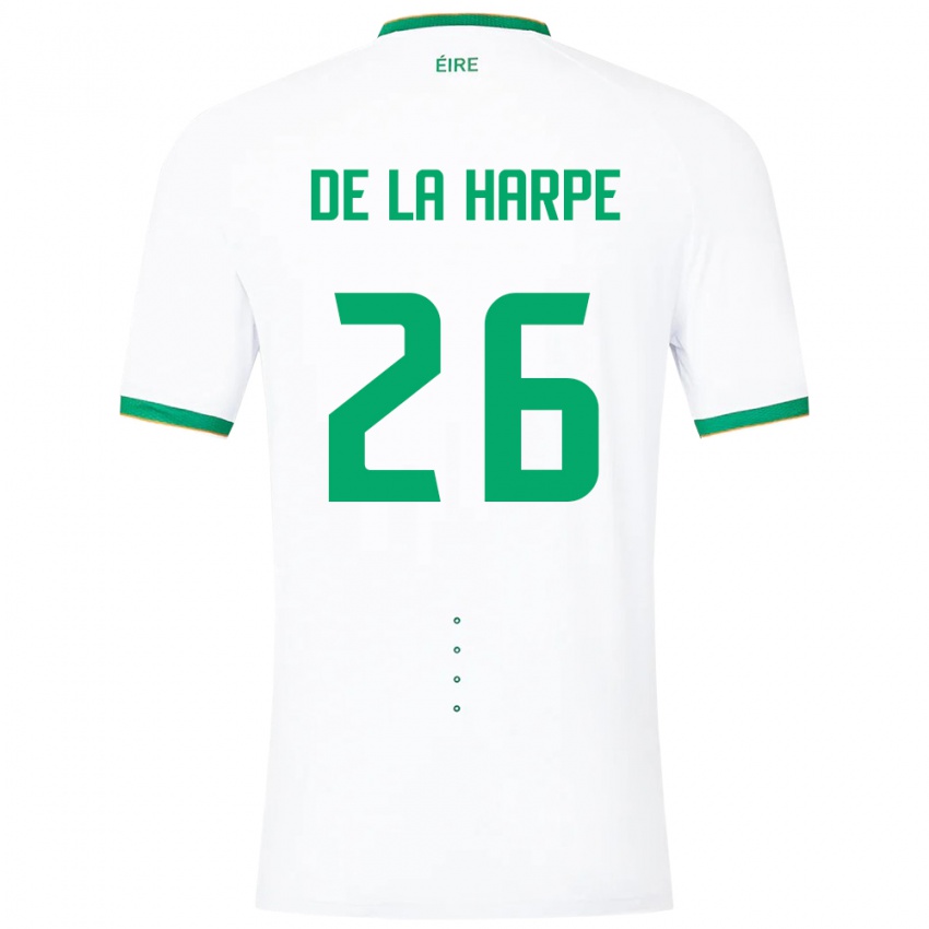 Hombre Camiseta Irlanda Deborah-Anne De La Harpe #26 Blanco 2ª Equipación 24-26 La Camisa México