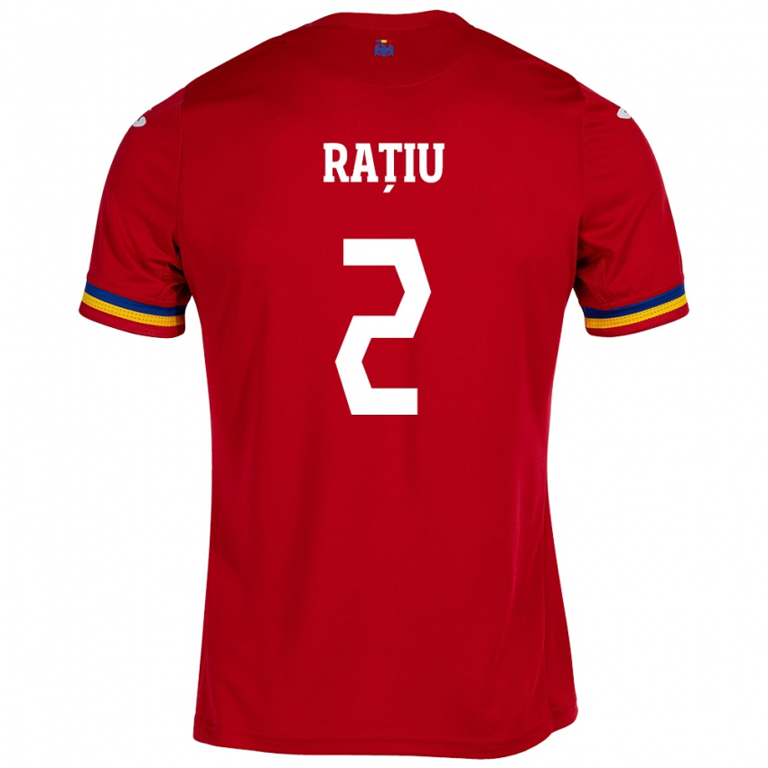 Hombre Camiseta Rumania Andrei Rațiu #2 Rojo 2ª Equipación 24-26 La Camisa México