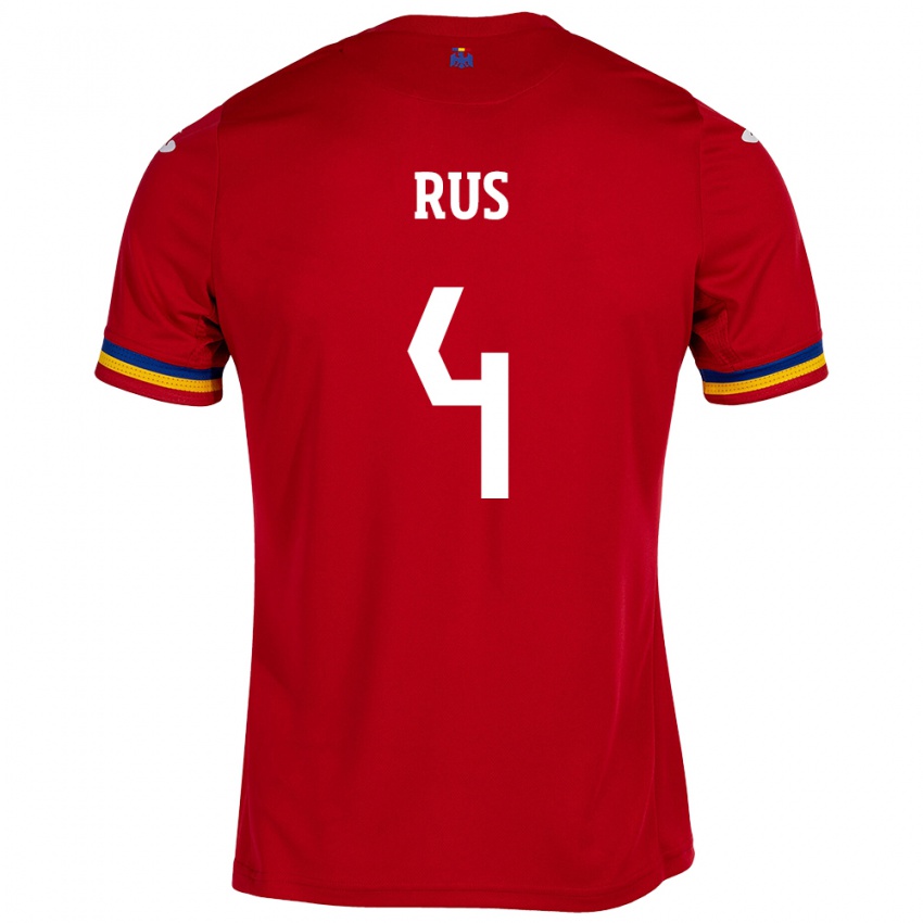 Hombre Camiseta Rumania Adrian Rus #4 Rojo 2ª Equipación 24-26 La Camisa México