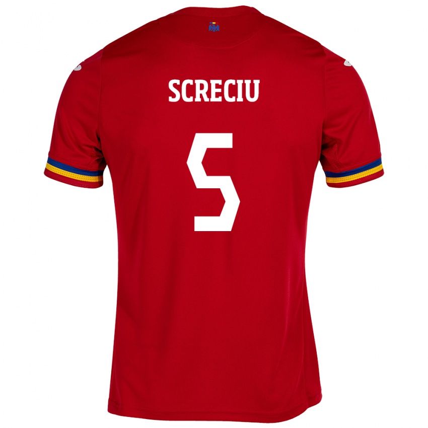 Hombre Camiseta Rumania Vladimir Screciu #5 Rojo 2ª Equipación 24-26 La Camisa México