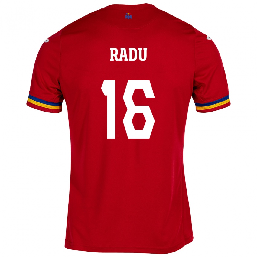 Hombre Camiseta Rumania Andrei Radu #16 Rojo 2ª Equipación 24-26 La Camisa México