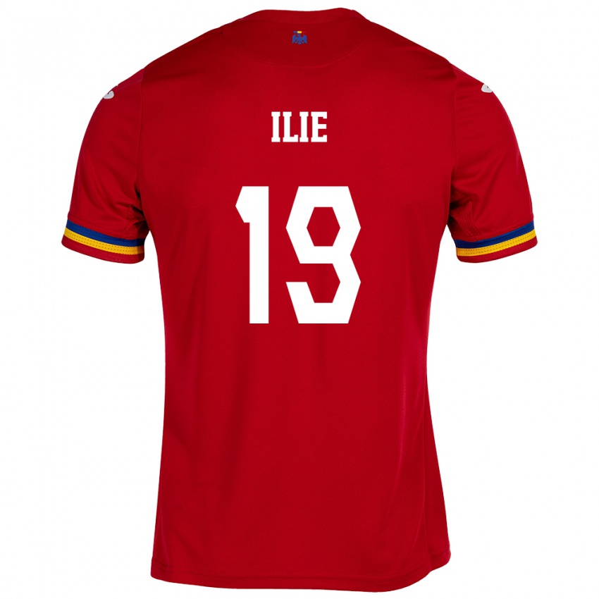 Hombre Camiseta Rumania Rareș Ilie #19 Rojo 2ª Equipación 24-26 La Camisa México