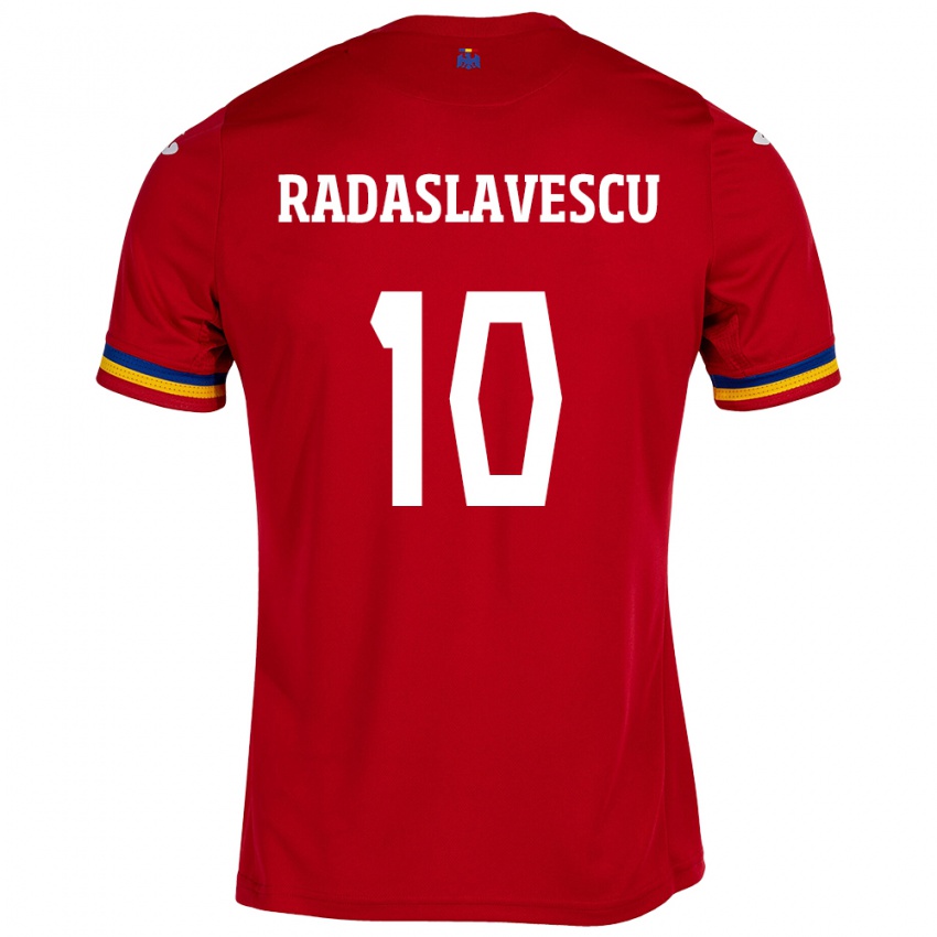Hombre Camiseta Rumania Eduard Radaslavescu #10 Rojo 2ª Equipación 24-26 La Camisa México