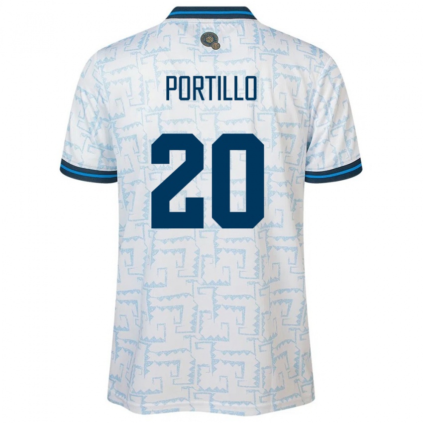 Hombre Camiseta El Salvador Isaac Portillo #20 Blanco 2ª Equipación 24-26 La Camisa México