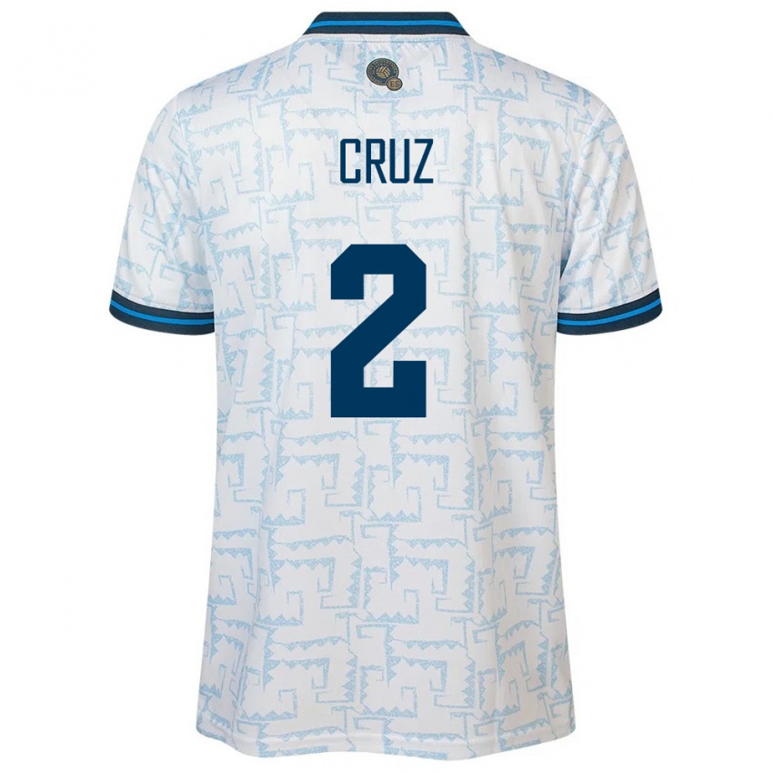 Hombre Camiseta El Salvador Melvin Cruz #2 Blanco 2ª Equipación 24-26 La Camisa México