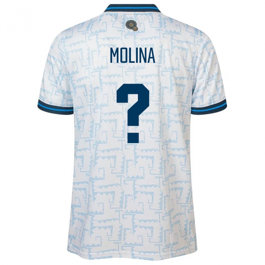 Hombre Camiseta El Salvador William Molina #0 Blanco 2ª Equipación 24-26 La Camisa México