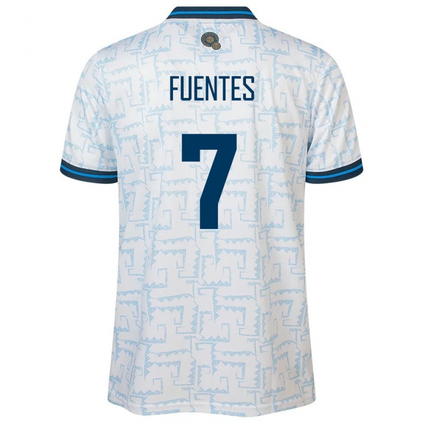 Hombre Camiseta El Salvador Danielle Fuentes #7 Blanco 2ª Equipación 24-26 La Camisa México